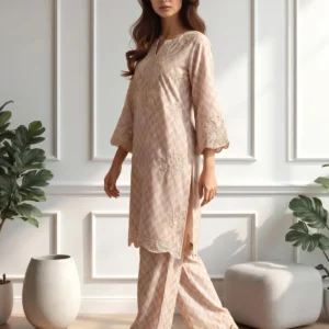 2 Piece Silk Suit- Embroidered (Pret)